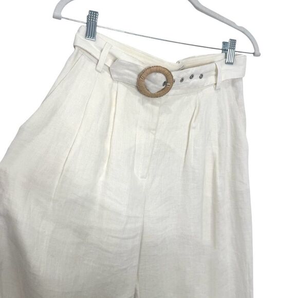 Zimmermann Honour Slouch Linen Wide Leg Pant in Ivory - Picture 9 of 13